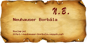 Neuhauser Borbála névjegykártya